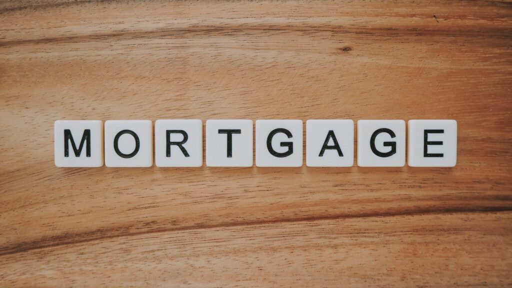 scrabble pieces spelling out mortgage